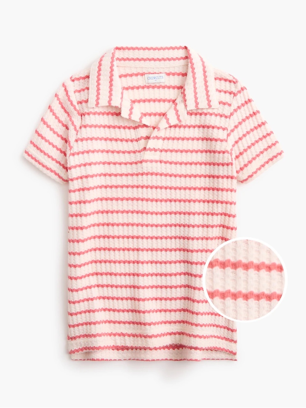 **NWT** J Crew- Crewcuts Red & White Striped Knit Polo